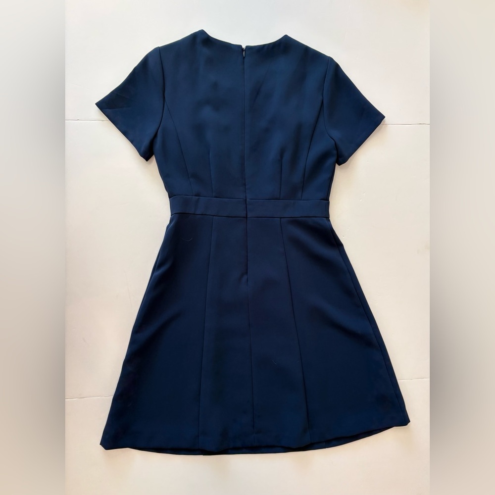 Ann Taylor Classic Flare Dress Navy Blue Size 2 - Picture 5 of 7